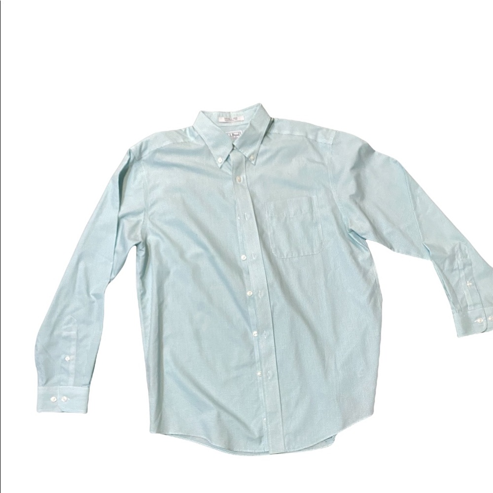 L.L. Bean green checkered button down